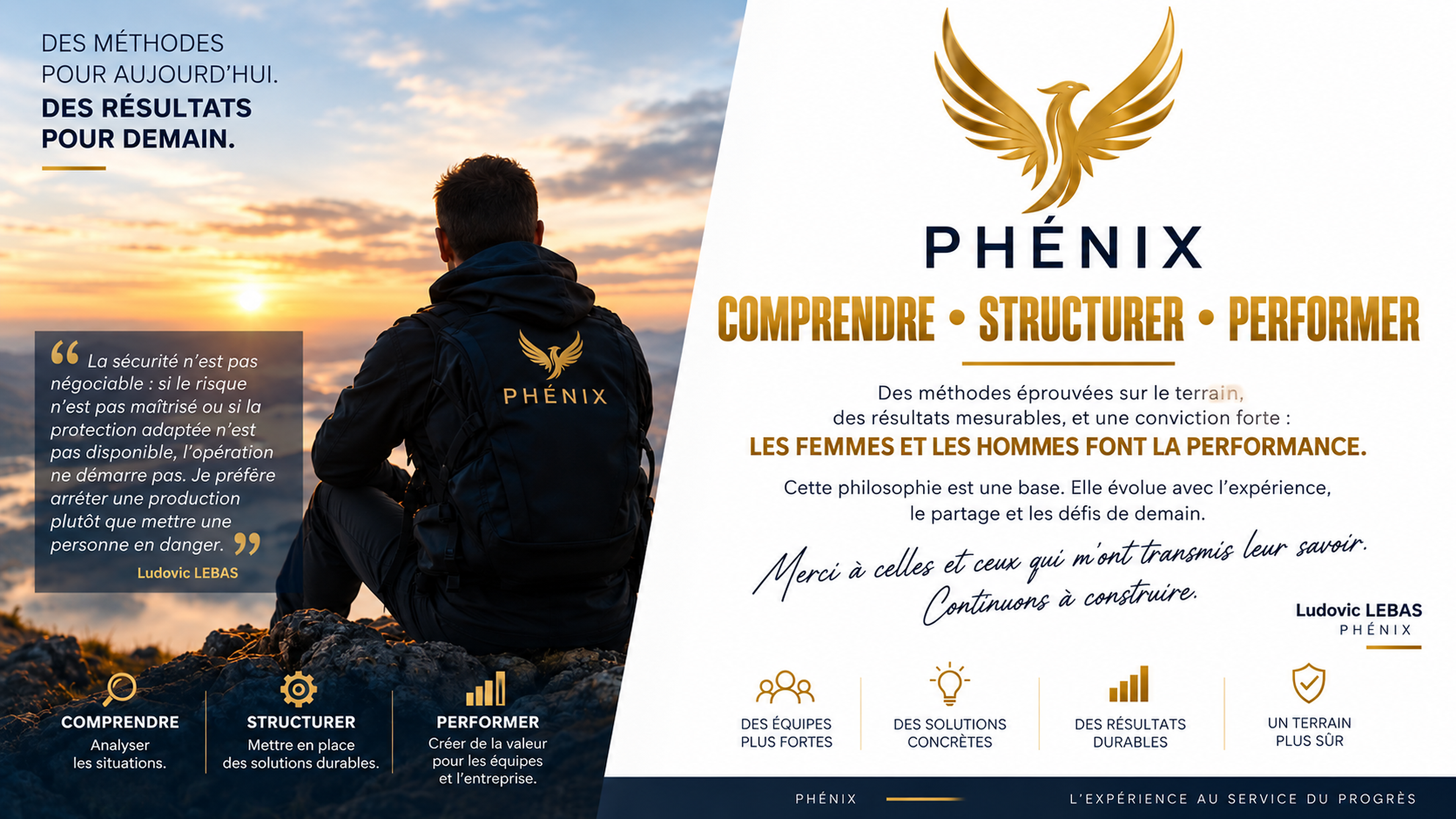 Philosophie PHÉNIX : comprendre, structurer, performer. Des méthodes pour aujourd’hui, des résultats pour demain.